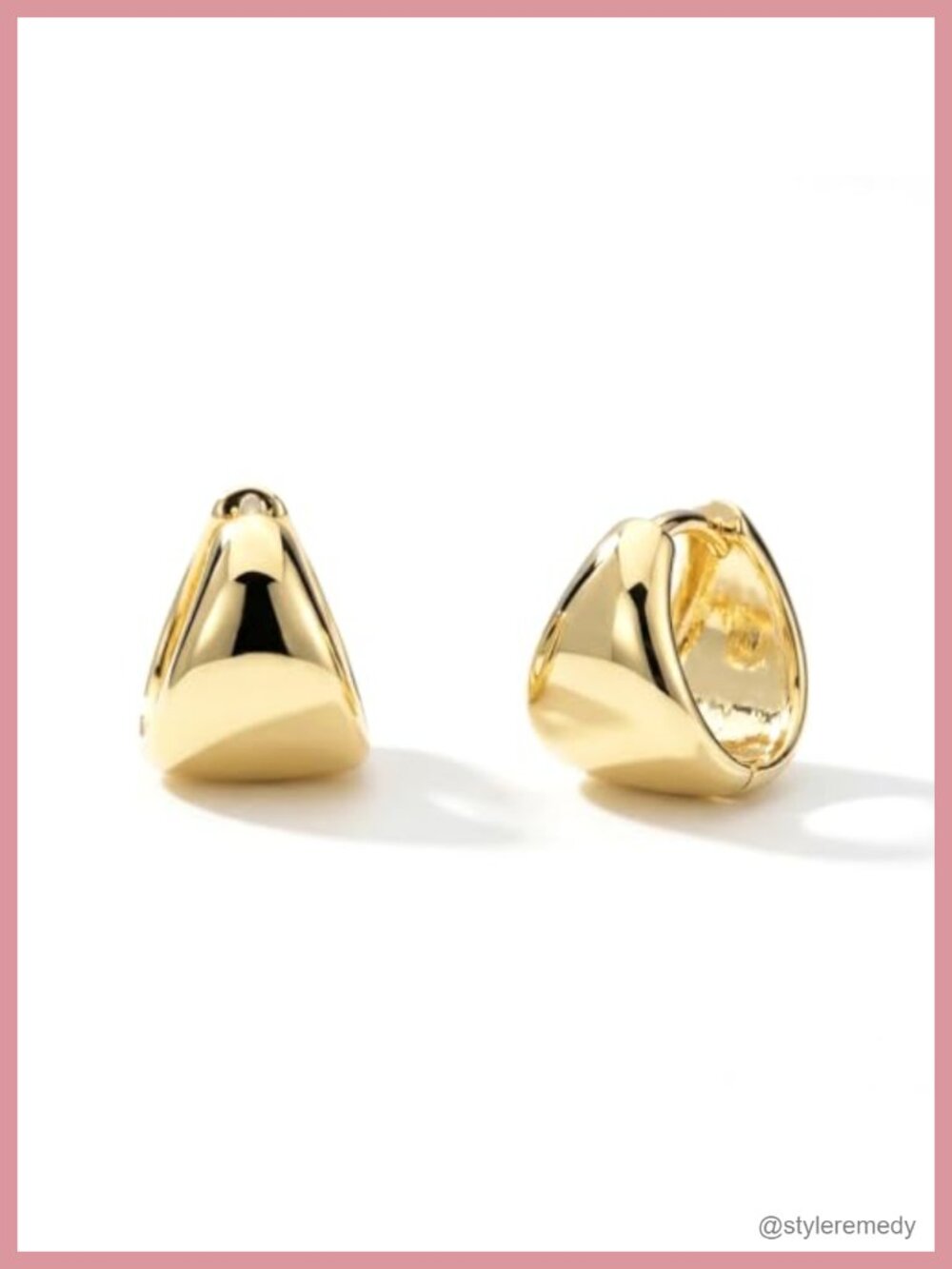 Gold Plated Brass Dome Huggie Hoop Earrings Nickel Free Women Jewelry